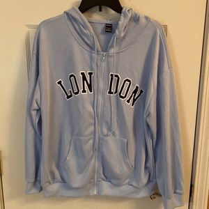Light blue zipper sweatshirt